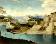 Imitator of Pieter Bruegel the Elder - Landscape - A River among Mountains